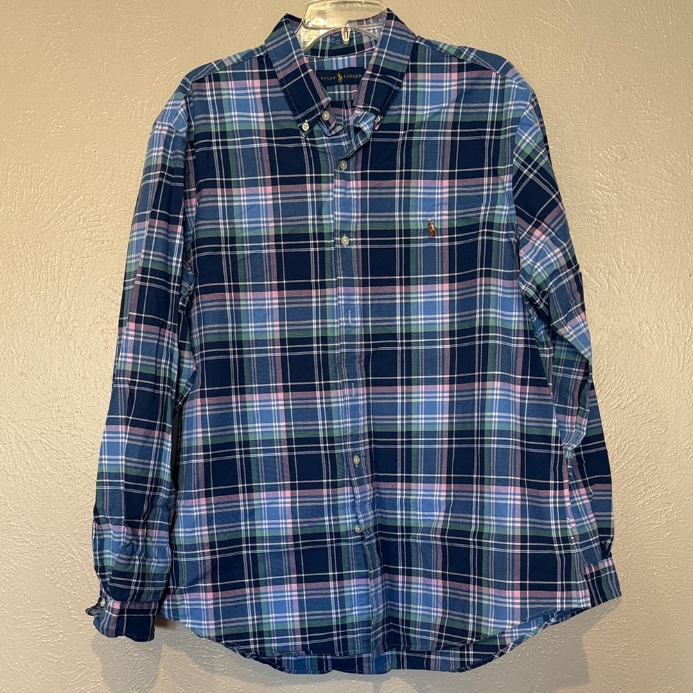 Polo Ralph Lauren Navy and Green Plaid Shirt